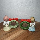 Vintage 70   s Jasco Little Chimers Christmas Bell Napkin Rings 2 Angel Wreathes