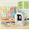 Kids Drawing Robot Learning Toy Set W  192 Drawing Cards   Markers  Ages 4-10