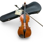 Vintage German Violin With Case  Bow   Original String Packets     C  1930s