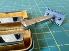 Vintage French Le Coq Open Comb De Safety Razor With Case  Blade Holders - Rare