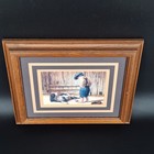 Vtg The Thief Framed Matted Print Boy   Dog Jim Daly
