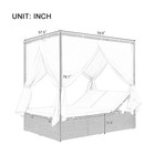 Outdoor Patio Sunbed Daybed W blue Cushions   Curtains For Multiple Scenarios