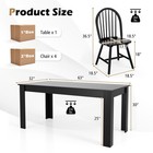 5 Pcs Dining Set Rectangular Wooden Dining Table 4 Windsor Chairs Kitchen Black