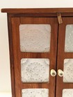 Vintage Small Primitive Wood Cupboard Pie Safe Cabinet Punch Tin Doors 11 5    