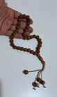 Misbaha Traditional Muslim Prayer 33 Brown Carved Beads Tasbih Dhikr Islamic