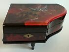 Vtg Japan Painted Piano Lacquer Wood Music Jewelry Box Dancing Ballerina W  Key