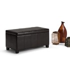 Dover Storage Ottoman Bench - 36 Inch Wide Upholstered Vegan Leather Rectangu   
