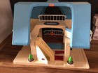 Vintage 1989 Little Tikes Blue Roof 2 Story Doll House   Accessories  clean 