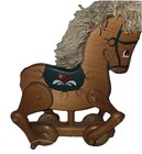 Vintage Hand-painted Wooden Horse Pull Toy With Wheels 12   x 9   
