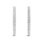 1 80 Ct Ct Diamond Inside Outside Hoops Vault Lock 14k White Gold  ebay Live 