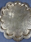 Antique Indian Brass Tray 15 In Decorated With Hindu Deity Figures Animals