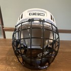 Ccm Full Face Ice Hockey Helmet White With Black Cage Face Mask Chin Strap Ce