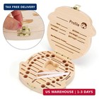 Nashrio Baby Tooth Box Wooden Kids Keepsake Organizer Gift For Baby Teeth  Cute