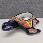 Hand Painted Mexican Talavera Pottery Planter Pot Sea Turtle Figurine Multicolor