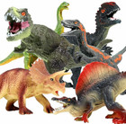 Realistic Dinosaur Figure Toys 12 Pack 6  Large Size Plastic Dinosaur Set W book