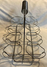 Vintage Mcm 8 Glass Tumbler Wire Metal Caddy Rack Beverage Holder Mid Century