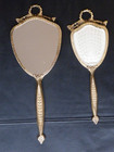 Vtg Hollywood Regency Gold Tone Ornate Hand Mirror   Brush 2 Piece Set Vanity