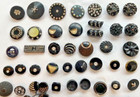 Vintage Rhinestone black Button Lot Of 87 - Up To 1-1 2 Inches Diameter