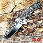 8  Fantasy Gray Dragon Tactical Spring Assisted Open Folding Blade Pocket Knife