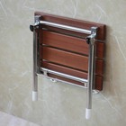 14 9 x12 2  Folding Shower Seat - Wall Mounted - Solid Wood Fold Down Spa Bench