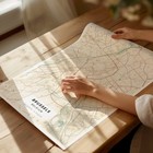 City Map Wall Art Poster     Stylish Brussels Street Map Premium Quality