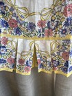 Vintage Linen Pleated Yellow Floral Half Apron Feminine Cottage Core