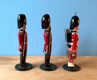 Lot Of 3 Vintage Wooden Toy Soldiers Carved Wood Figures Kirby Erzgebirge Style 