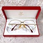 Vintage Cartier Eyeglasses Panthere Gold Frame 59-14-140 With Case
