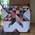 New Baby Boy Patchwork Star Handmade Quilt Shower Gift