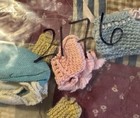 Vintage 4 Pairs Doll Booties Various Sizes For Antique Bisque Dolls Lot 2176