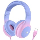 Wired Kids Headphones With Usb C Plug  Without Microphone Light Purple   Pink