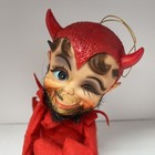 1968 Kamar Japan Winking Red Devil Knee Hugger Elf Hanging Ornament Vtg Christma