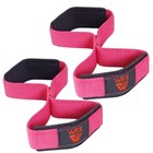 Weight Lifting Straps Padded Figure 8 Wrist Support Gym Wraps Men Women Pink