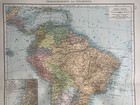 1899 South America Original Antique Map By Richard Andree