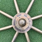 Vintage Brown Bros   Co Rosebanks Ironworks Brass Wood Ship s Wheel 30  Diameter