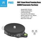 Artcise 60mm Panoramic Panning Base For Camera Tripod Monopod Ball Head 22 Lbs