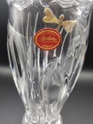 Gorham Garden Serenade Crystal Vase Brass Dragonfly 9    Vintage