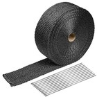 Black Exhaust Heat Wrap   2   X 50  Exhaust Header Wrap Tape Fiberglass Heat