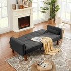 Convertible Futon Sofa Bed Armrests Folding Couch Sleeper Set Small Spaces New