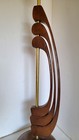 Vtg Mid Century Danish Modern Roller Sculpted Wood Modeline Style Lamp