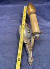 Pair Of Antique Polychrome    riddle    Wall Art Deco Sconces Rewired 123b