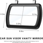 Car Sun Visor Vanity Mirror  6 6    4 3 Clip-on Automotive Rear View 1 Pcs