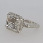 Solitaire 14x10mm Cushion Shape Semi Mount Ring 925 Sterling Silver Halo Ring