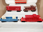 O Gauge Lionel Freight Car Lot Of 4 Caboose  Gondola  Flat  Bosco Box Car  bonus