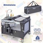 5-in-1 Baby Beside Sleeper Bassinet Portable Crib Playard W diaper Changer Gray
