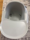 Bumbo Infant Floor Seat Baby Sit Up  booster Seat With Adjustable Harness Grey