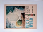 1966 7up Soda Wet   Wild Lemon Lime Frosty Glass Waterfall Print Ad Life March 4