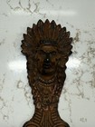 Antique Victorian Painted Native American Indian Chief Cast Iron Letter Opener