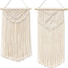  2 Pcs Macrame Wall Hanging Art Woven Wall Decor Boho Home Chic Medium