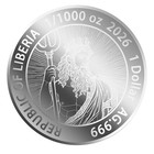 2026 Liberia Poseidon 1 1000oz 999 Silver Coin In Themed Card